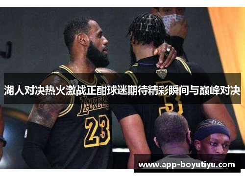 湖人对决热火激战正酣球迷期待精彩瞬间与巅峰对决